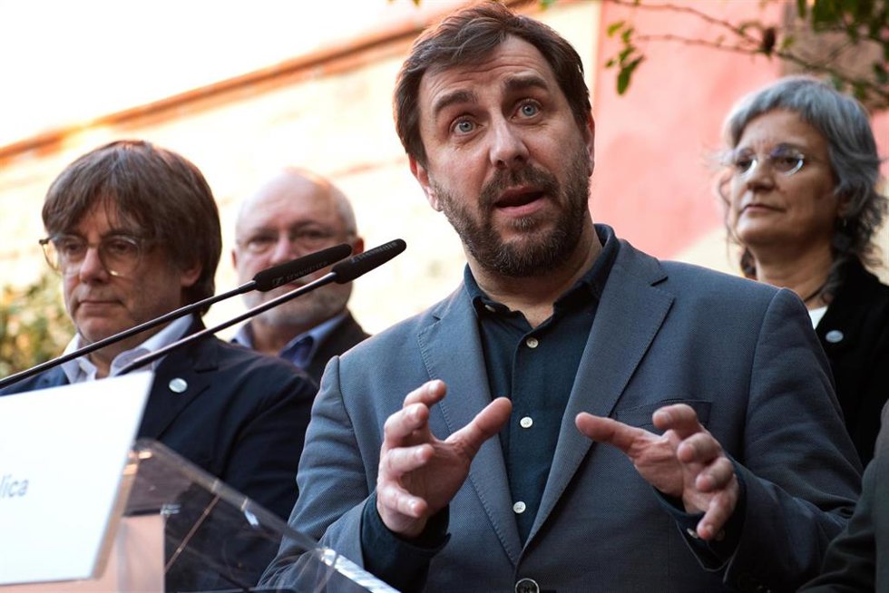 Archivo - El eurodiputado Antoni Comín, interviene durante el acto de presentación del nuevo gobierno del Consejo de la República, a 1 de marzo de 2024, en Ribesaltes (Francia). Durante el acto, se presenta el nuevo Gobierno que abre la legislatura dura