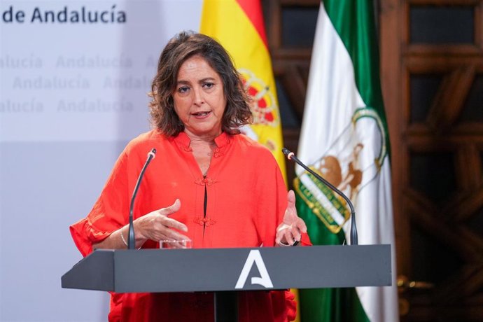 La consejera de Salud y Consumo, Catalina García, en una imagen de archivo de la rueda de prensa posterior al Consejo de Gobierno.