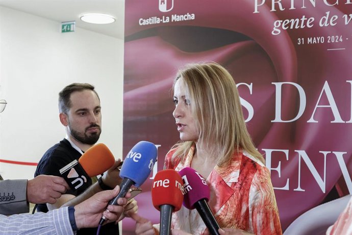 La eurodiputada y candidata en las elecciones europeas del 9J, Cristina Maestre, durante el acto institucional con motivo del Día de Castilla-La Mancha.