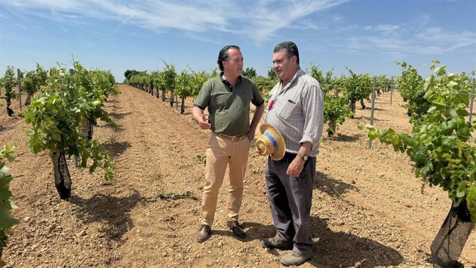 Visita del presidente del grupo parlamentario Vox a una explotación agraria.