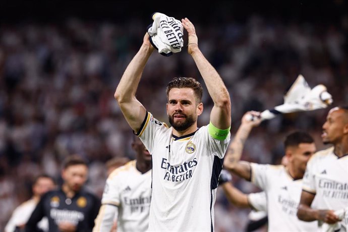 Nacho Fernández celebra el pase a la final de la Liga de Campeones 23-24 