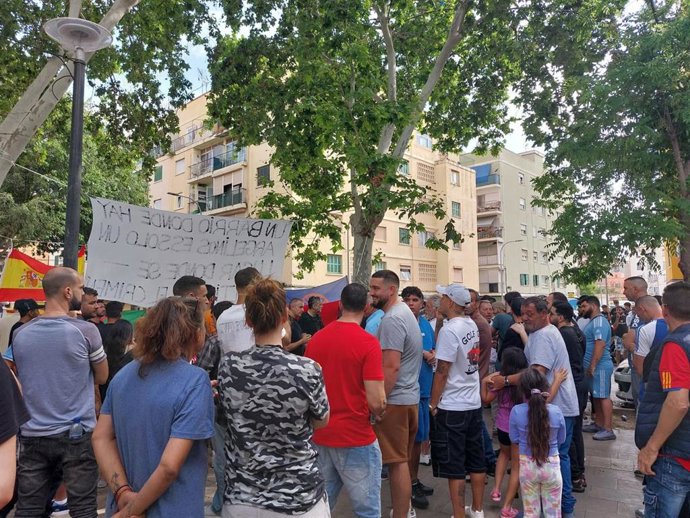 Manifestación en Son Gotleu tras las diversas jornadas de conflictividad en el barrio de Palma.