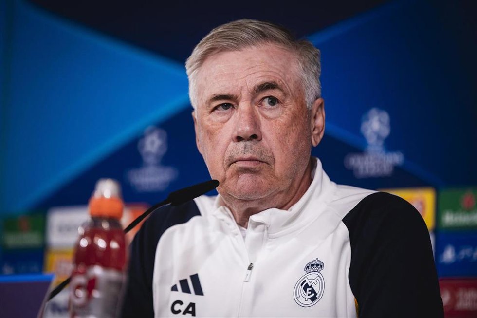El entrenador del Real Madrid, Carlo Ancelotti, en rueda de prensa.