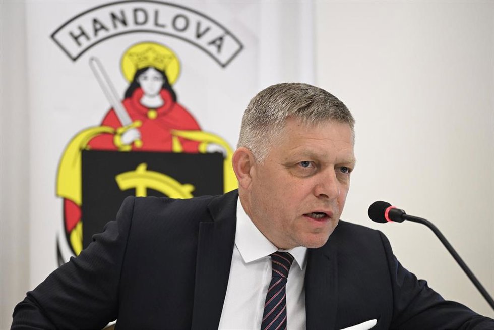 15 May 2024, Slovakia, Handlova: Robert Fico, Slovakia's Prime Minister, opens a government meeting. Slovakian Prime Minister Fico has been shot and injured after a cabinet meeting in the town of Handlova. Photo: Radovan Stoklasa/TASR/dpa