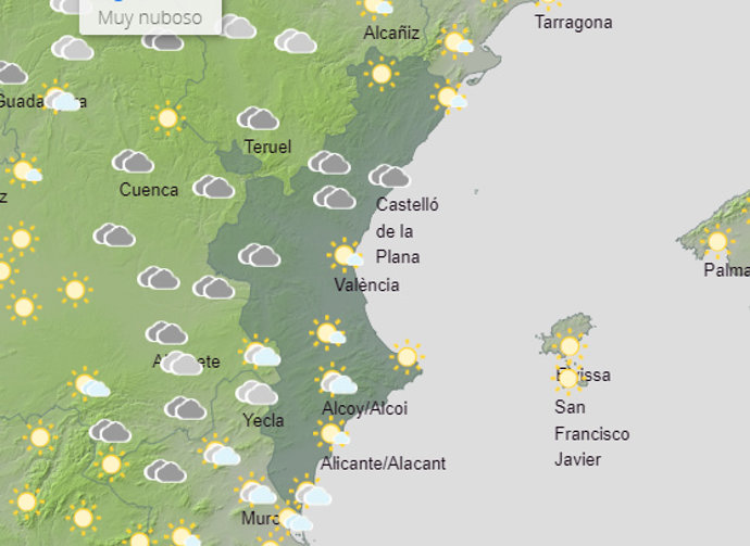 Predicción del tiempo para este sábado 1 de junio en la Comunitat Valenciana