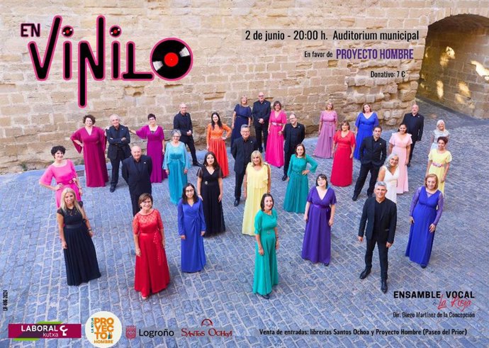 Ensamble Vocal La Rioja estrenará su nuevo proyecto musical, "En vinilo", en un concierto a beneficio de Proyecto Hombre La Rioja