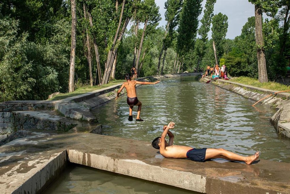 Ola de calor en Srinagar (India)