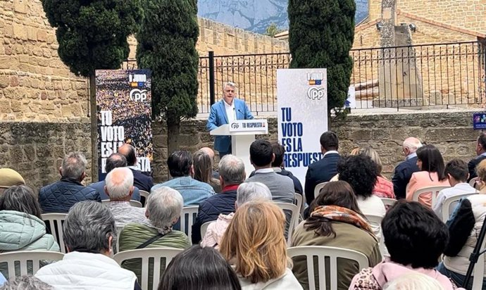De Andrés, en el acto de este sábado en Laguardia