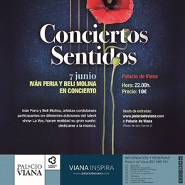 Cartel de la actuación de Iván Feria y Beli Molina en el marco del ciclo Conciertos Sentidos.