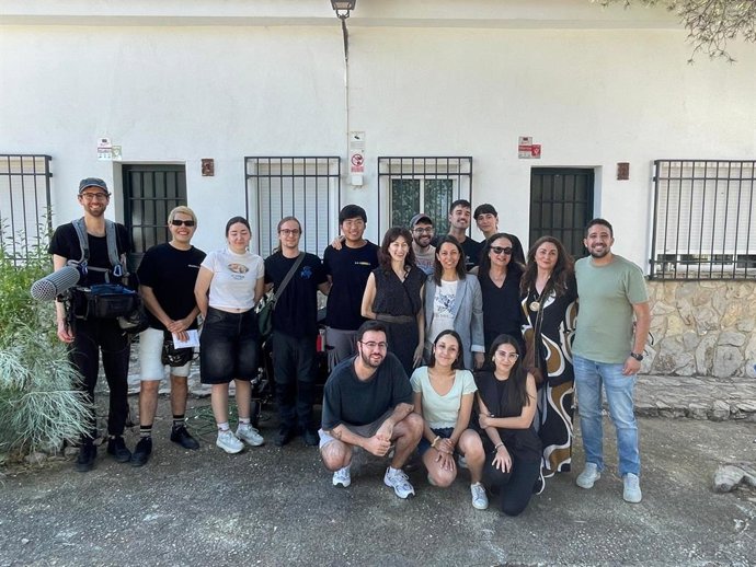 Equipo del rodaje en La Guardia