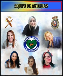 Miembros de la Asociación Nuestro Corazón por Bandera de Asturias.