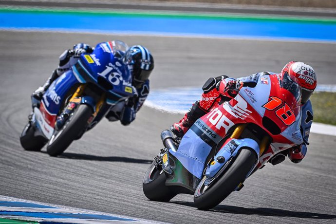 Archivo - 18 GONZALEZ Manuel (spa), QJMOTOR Gresini Moto2,Kalex Moto2, action during the 2024 Moto2 Estrella Galicia 0,0 de Espana on Circuito de Jerez - Ángel Nieto from April 26 to 28 , 2024 in Jerez, Spain - Photo Studio Milagro / DPPI