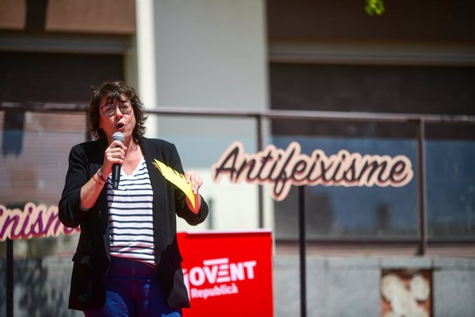 La candidata d'ERC a les eleccions europees, Diana Riba, en un acte de campanya a la ciutat de Lleida