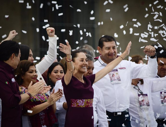 May 29, 2024, Mexico City, Mexico City, Mexico: The candidate for the presidency of Mexico, of the Let's Keep Making History coalition, Claudia Sheinbaum, during the closing of her campaign, in front of the National Palace, in the Zócalo of Mexico City be