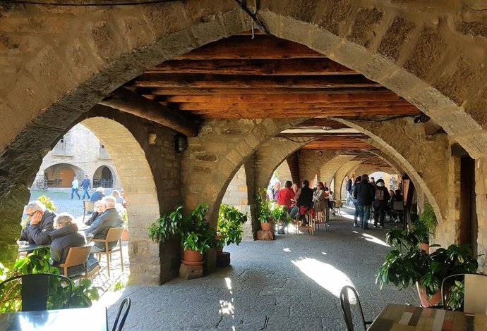 Terrazas del casco antiguo de Aínsa.