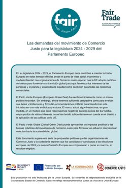 La Coordinadora Estatal de Comercio Justo pide por el 9J prohibir comprar por debajo de coste de producción sostenible.