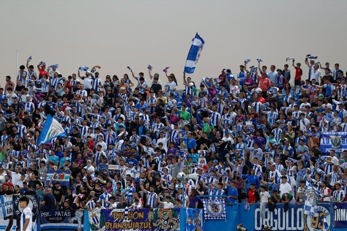 Fans of Leganes during the Spanish League, LaLiga Hypermotion