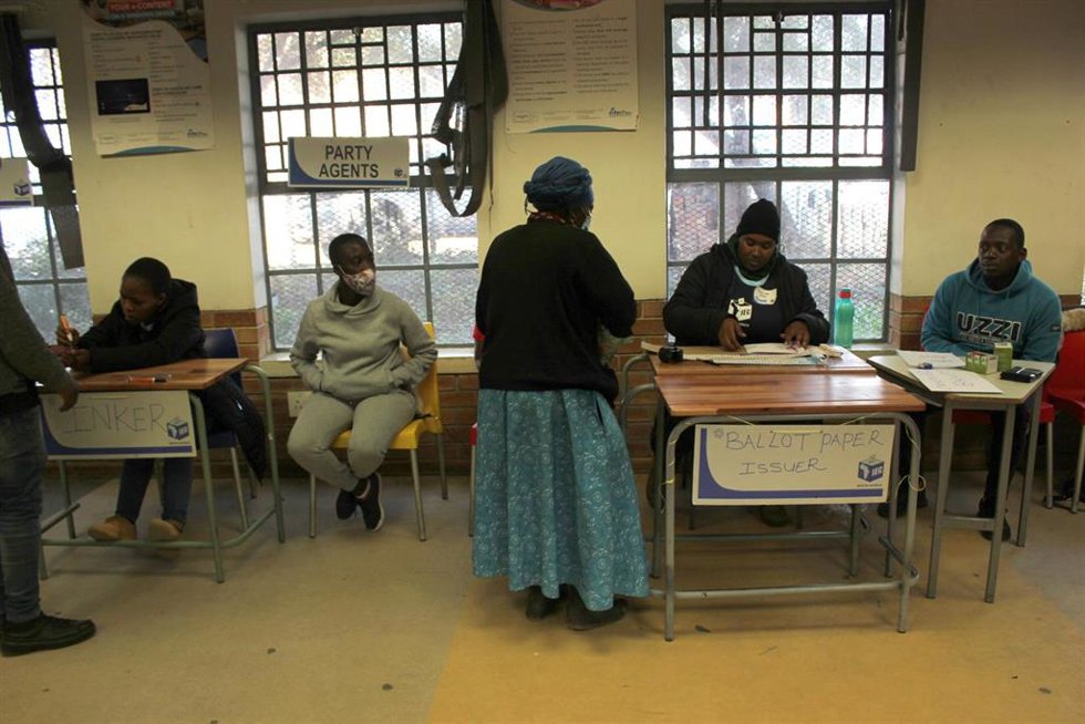 Colegio electoral en Sudáfrica
