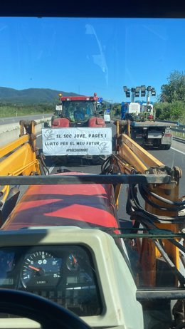 Els pagesos en direcció cap al punt fronterer de la Jonquera (Girona)