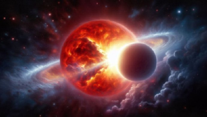 Imagen generada por IA de una enana blanca antes de explotar como supernova.