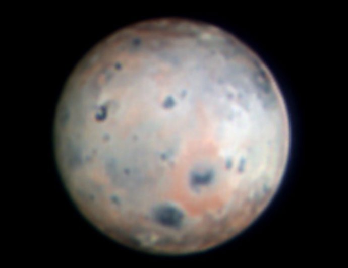 La luna de Júpiter Ío, fotografiada por SHARK-VIS el 10 de enero de 2024