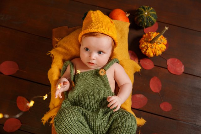 Fotos creativas bebés otoño