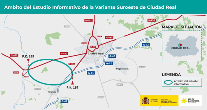 Estudio informativo de la Variante Suroeste de Ciudad Real.