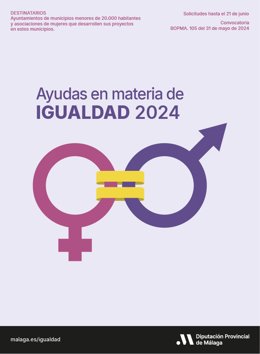 Imagen promocional de las ayudas en materia de Igualdad de la Diputación de Málaga.
