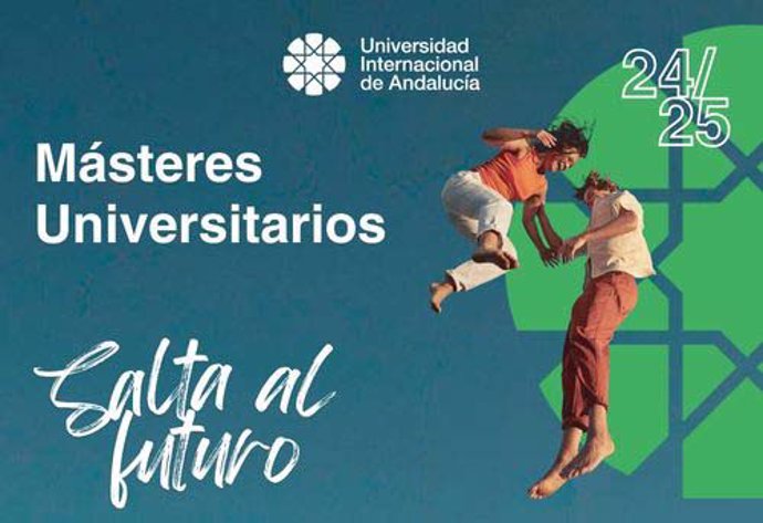 Cartel anunciador de los másteres que ofrece la UNIA para el próximo curso 2024/2025.