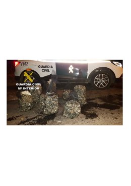 Almejas intervenidas por la Guardia Civil en el marco de una investigación contra el furtivismo, que acabó con la detención de tres vecinos de Poio (Pontevedra).