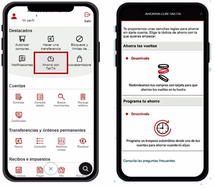 Cajasur incorpora 'Taktik' a su App, una innovadora funcionalidad que favorece el ahorro.