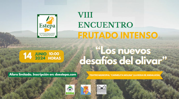 Cartel del VIII Encuentro de Frutado Intenso de la DOP Estepa.