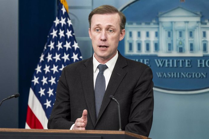 May 13, 2024, Washington, District Of Columbia, USA: National Security Advisor JAKE SULLIVAN speaking at a press briefing in the White House Press Briefing Room at the White House in Washington, DC.