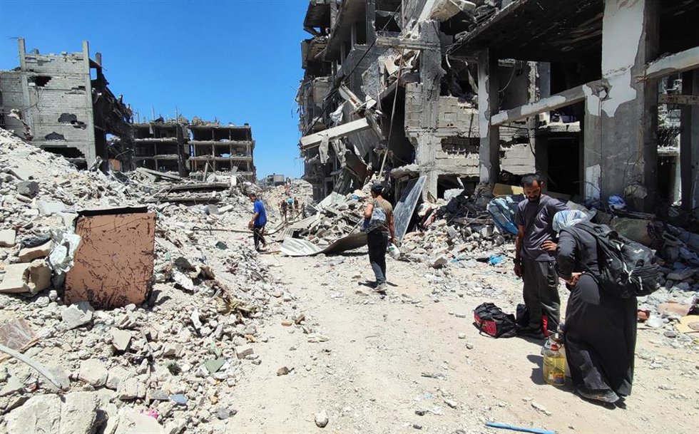 31 May 2024, Palestinian Territories, Gaza City: Palestinians return to their homes following the withdrawal of the Israeli army from the Jabalia area in the northern Gaza Strip, where ground attacks continued for nearly three weeks. Photo: Khaled Daoud
