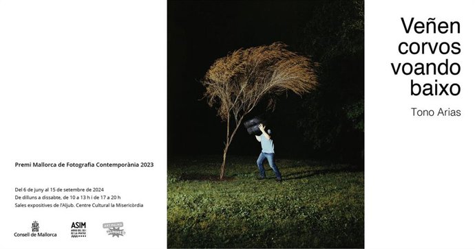 Cartel de la exposición 'Veñen corvos voando baixo'