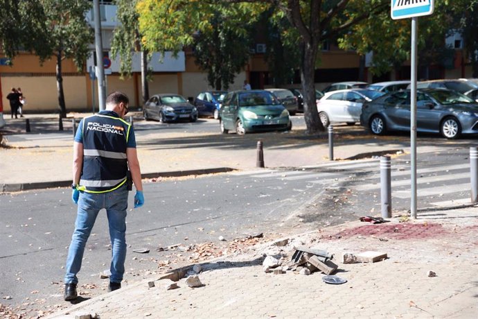 Efectivos de la Policía científica inspeccionan el lugar donde se produjo el tiroteo