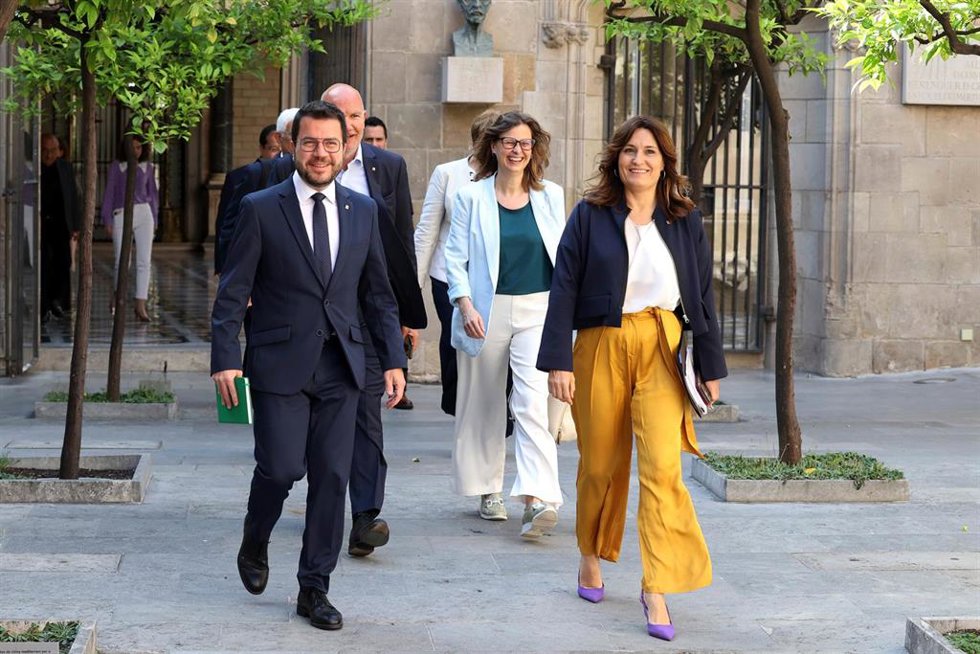 El presidente de la Generalitat, Pere Aragons, preside la reunión del Consell Executiu