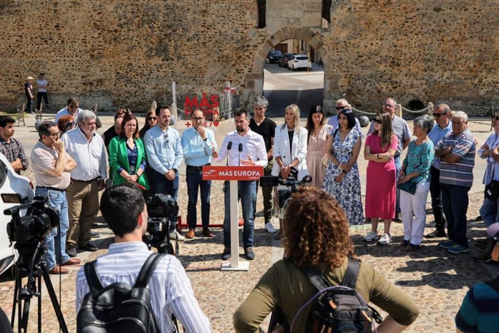 Un momento de la intervención de Tudanca en Ciudad Rodrigo.