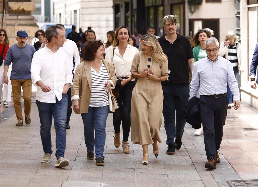 Yolanda Díaz, en un paseo por Oviedo