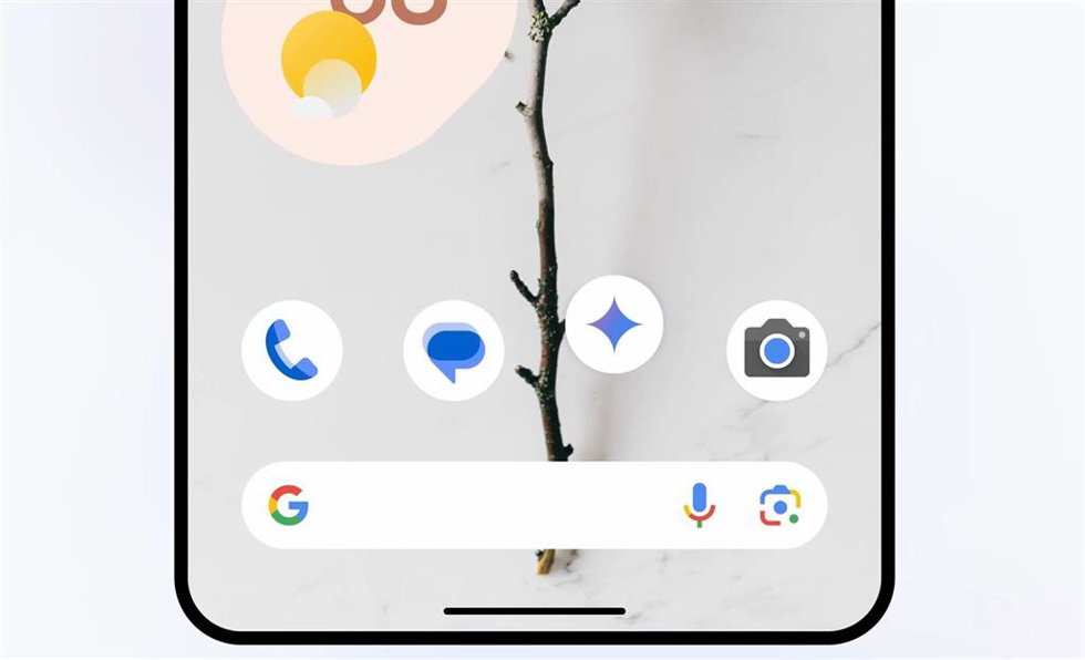 Aplicación de Gemini en la página de inicio de un móvil Android