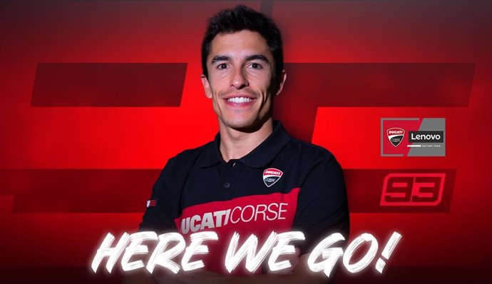 Anuncio del fichaje del piloto español de MotoGP Marc Márquez por el equipo oficial de Ducati hasta 2026