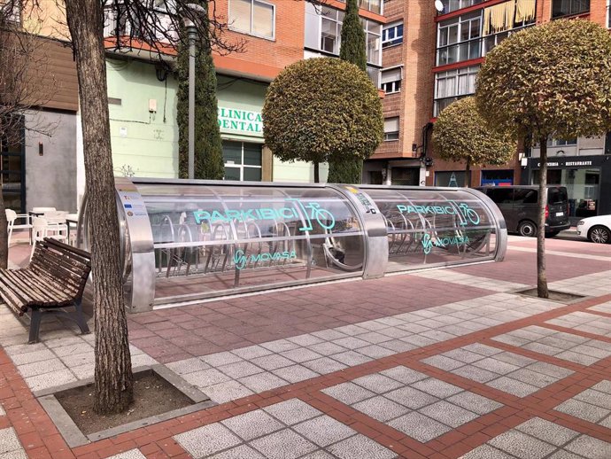 Parkibici del Mercado de Delicias, en Valladolid.