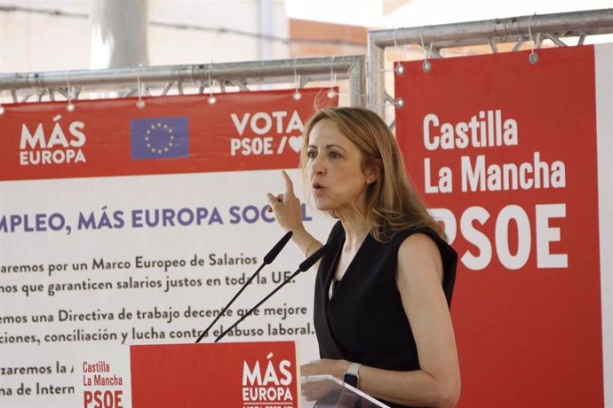 La candidata a la reelección al Parlamento Europeo y vicesecretaria general del PSOE de Castilla-La Mancha, Cristina Maestre.