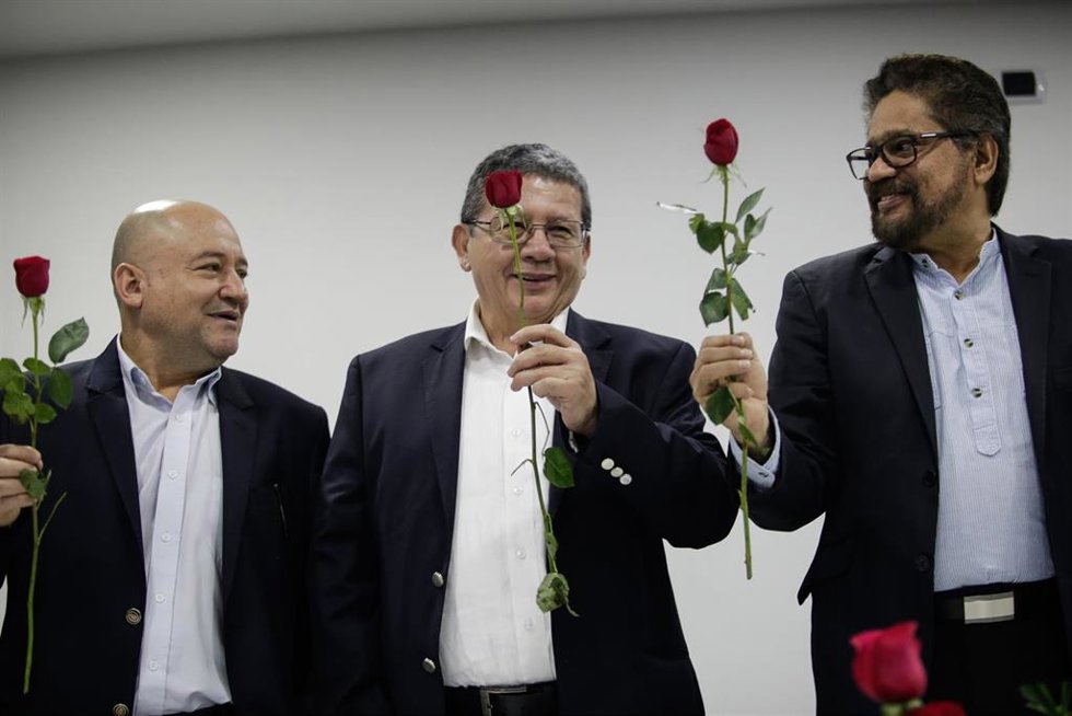 Archivo - 'Carlos Lozada, 'Pablo Catatumbo', e 'Iván Márquez'.