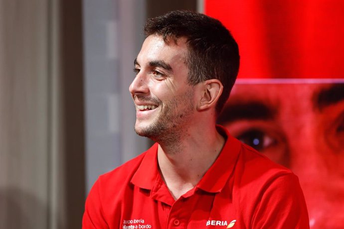 El atleta paralímpico Gerard Descarrega en la presentación del documental 'Talento a bordo' de Iberia