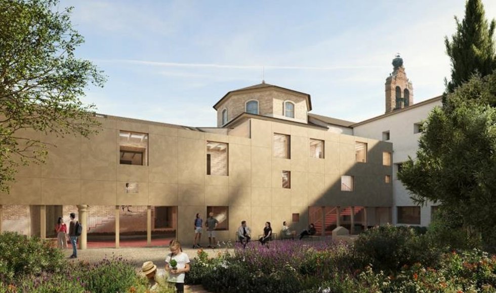 Propuesta de Cabero Edificaciones y el estudio del arquitecto Primitivo González para el proyecto del Centro del Vino en el Convento de Las Catalinas.