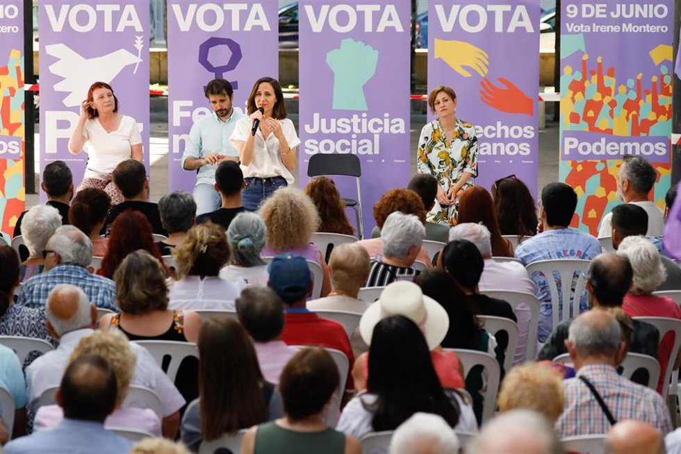 La secretaria general de Podemos, Ione Belarra, ha participado en el acto central de campaña de las elecciones europeas
