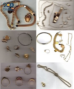 Imagen de joyas recuperadas por la Policía Nacional durante las operaciones