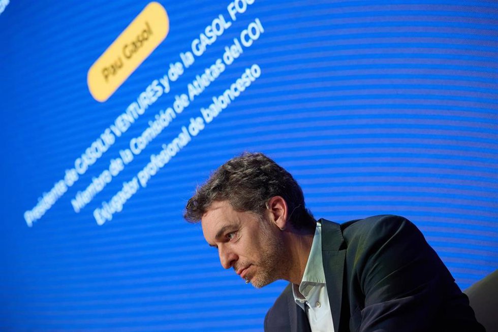 El exjugador de baloncesto y presidente de Gasol16 Ventures y de la Gasol Foundation, Pau Gasol, durante la segunda edición de Business Sport Forum, a 6 de junio de 2024, en Madrid (España). 