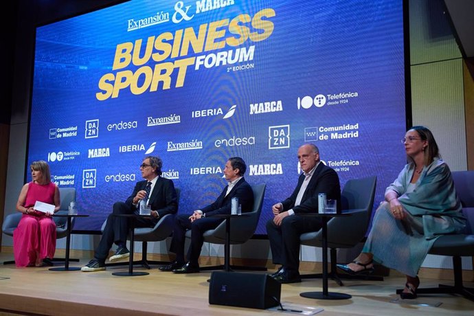 Javier Tebas durante la segunda edición de ‘Business Sport Forum’ en Madrid